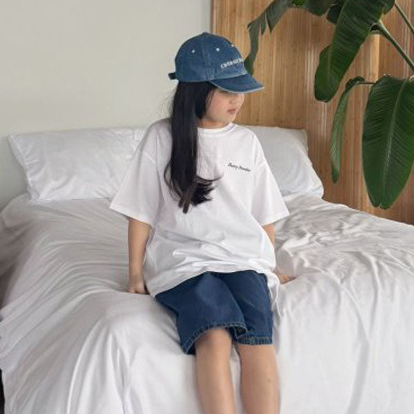 Bunny Short Sleeve Tee Korean toddler t-shirt in white melange made in Korea