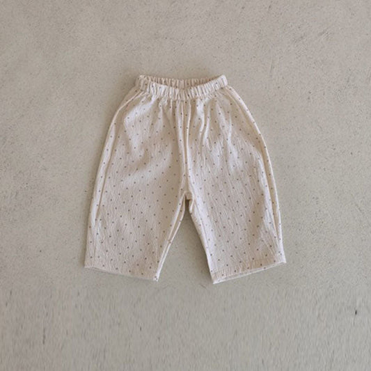 Polka Dot Wide Pants Korean infant pants in beige dot made in Korea