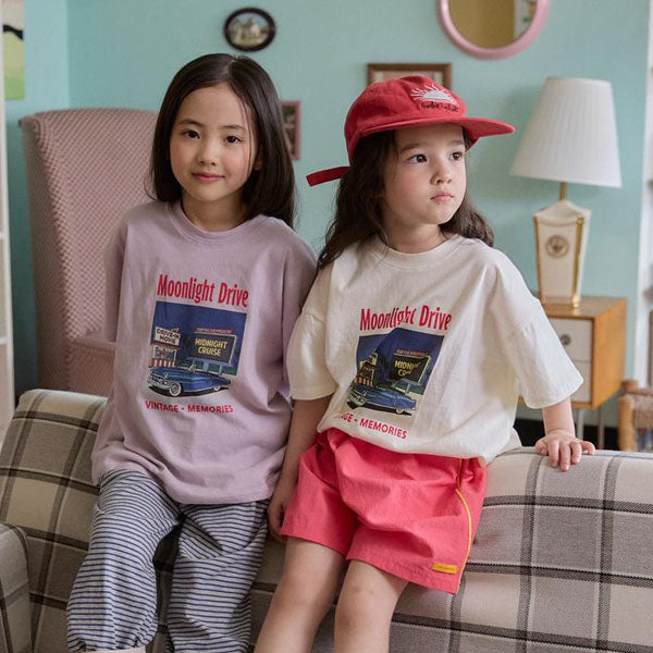Drive Tee Korean toddler t-shirt in ivory made in Korea