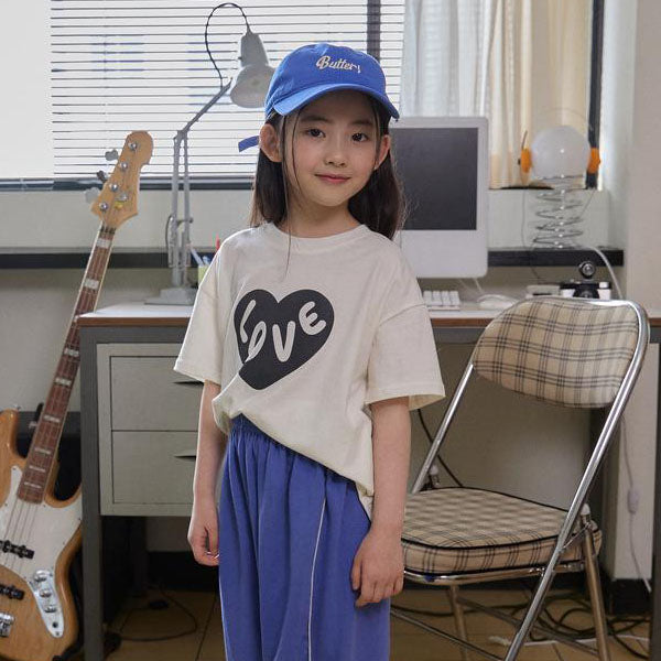 Heart Tee Korean toddler t-shirt in ivory made in Korea