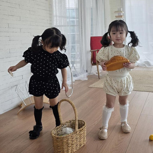 Besties Set Korean toddler set in cream made in Korea