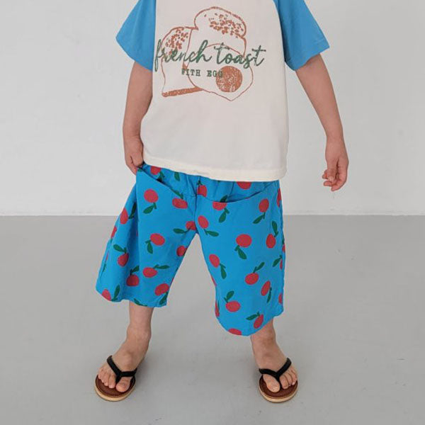 Fruit Pants Korean toddler pants in cream made in Korea