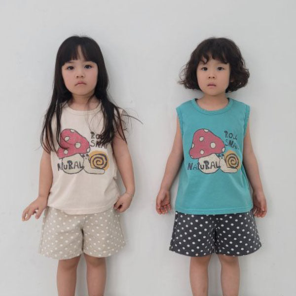Snail Tank Top Korean toddler tank top in light beige made in Korea