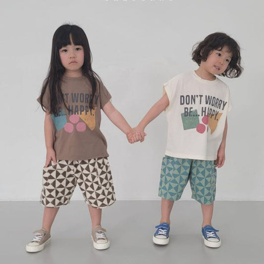 Shape Tee Korean toddler t-shirt in cream made in Korea