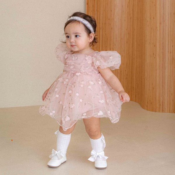 Roslyn Bloom Bodysuit Korean infant bodysuit in yellow made in Korea