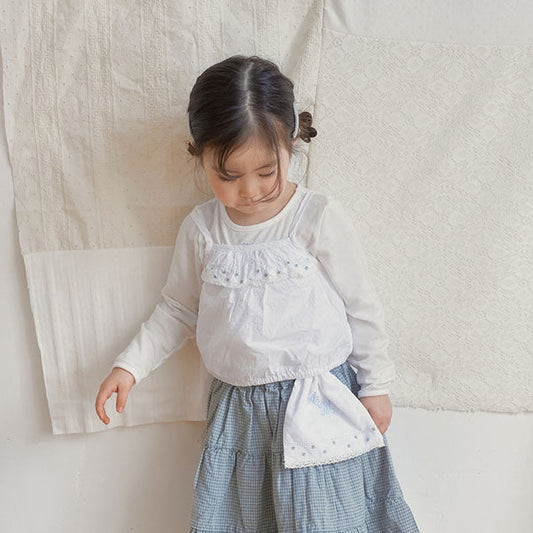 A-Play Sleeveless Blouse Korean toddler blouse in blue made in Korea
