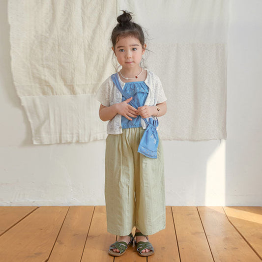 Etoile Wide Pants Korean toddler pants in light green made in Korea