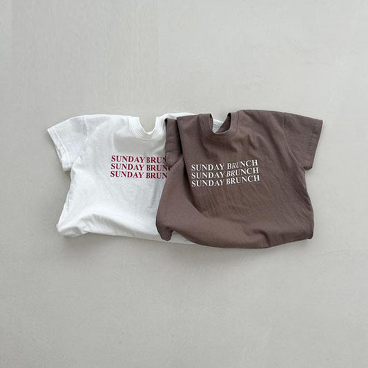 Brunch Baby Tee Korean infant t-shirt in ivory made in Korea