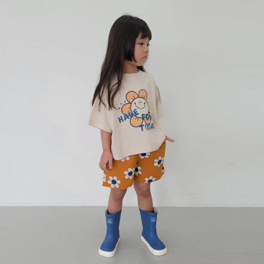 Smile Pants Korean toddler pants in cream made in Korea