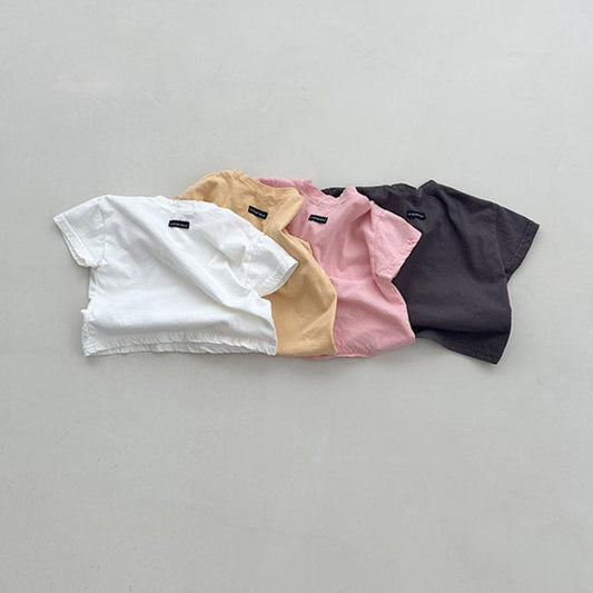 Basic Baby Tee Korean infant t-shirt in ivory made in Korea