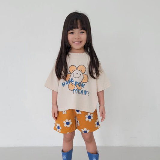 Smile Tee Korean toddler t-shirt in natural made in Korea