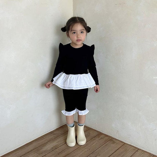 Nice String Set-Up Korean toddler set in cream made in Korea