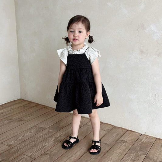Romance Tiered Dress Korean toddler dress in cream made in Korea