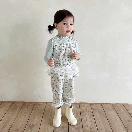 Berry Waffle Jogger Pants Korean toddler pants in ivory made in Korea