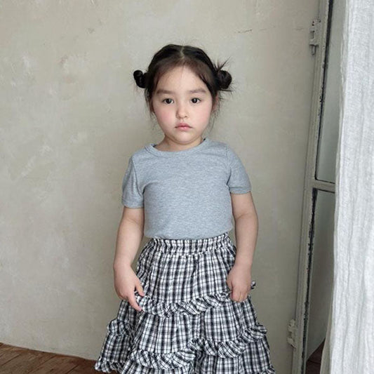 Sweet & Sour Binding Tee Korean infant t-shirt in ivory made in Korea