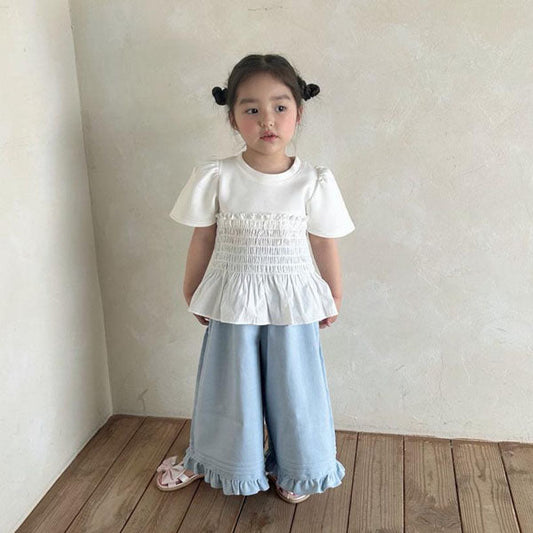 Summer Rookie Wide Pants Korean toddler pants in cream made in Korea