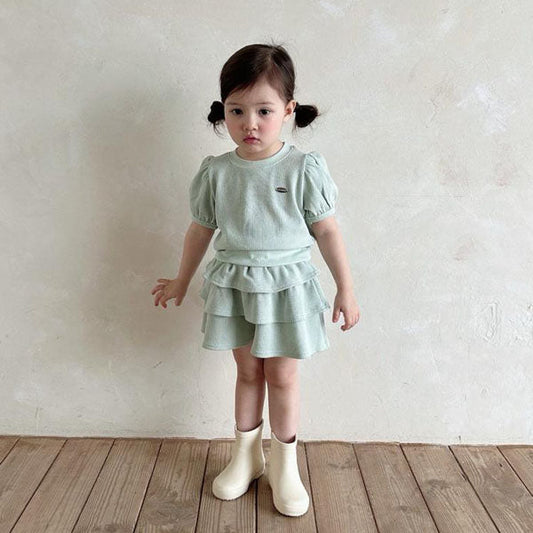 Jane Waffle Set-Up Korean toddler set in beige made in Korea