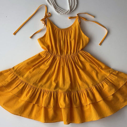 Ayla Dress Korean toddler dress in solid color made in Korea