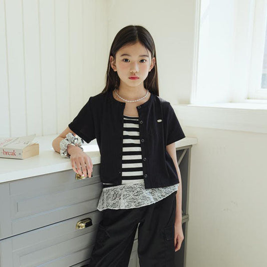 J01 Summer Cardigan Korean toddler sweater in blue made in Korea