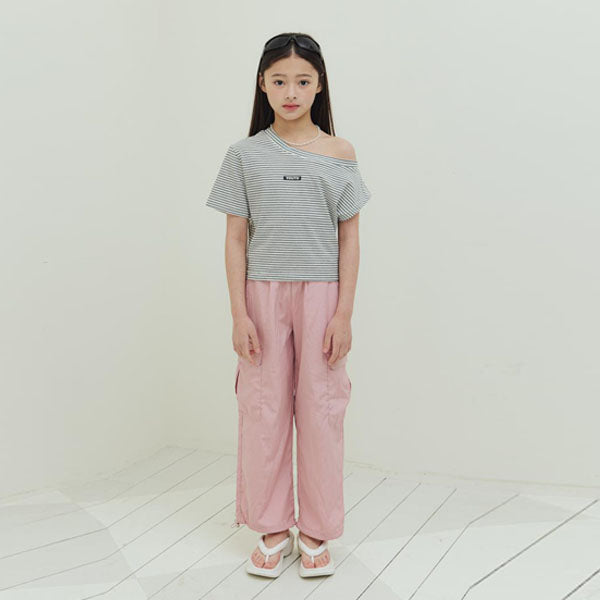 P05 Parachute Pants Korean toddler pants in ivory made in Korea