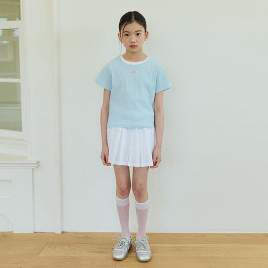 K01 Pleated Skirt Korean toddler skirt in ivory made in Korea