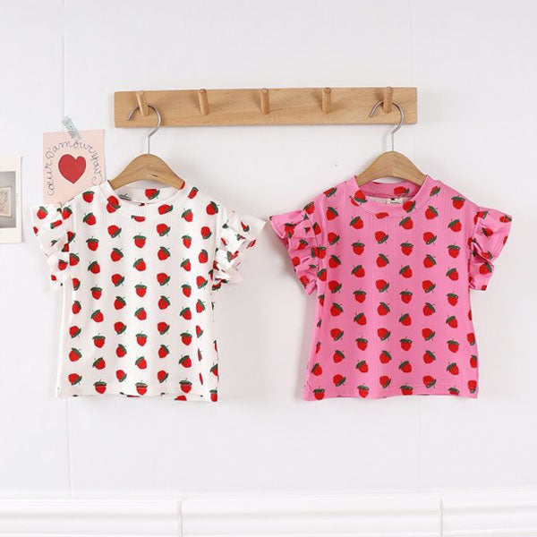 Dolly Ruffle Tee Korean toddler t-shirt in white made in Korea
