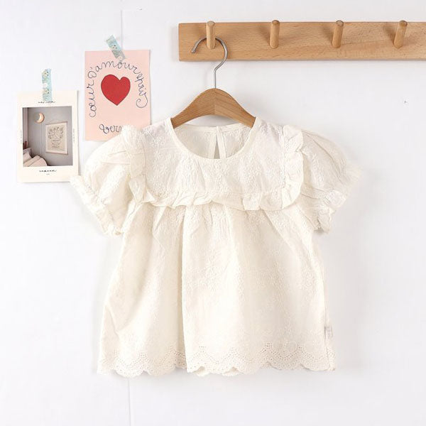 Angel Lace Blouse Korean toddler blouse in cream made in Korea