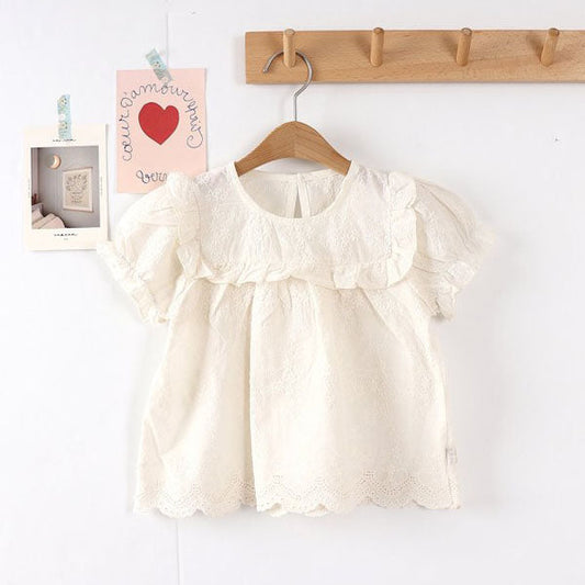 Angel Lace Blouse Korean toddler blouse in cream made in Korea