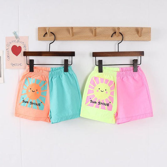 Sunshine Neon Shorts Korean toddler shorts in neon orange made in Korea
