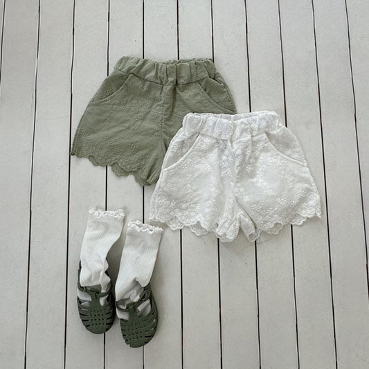 Lace Pants Korean toddler pants in white made in Korea