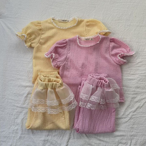 Silver Bell Set Korean toddler set in pink made in Korea