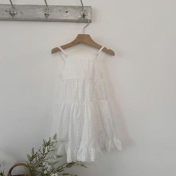 Bustier Long Dress Korean toddler dress in white made in Korea