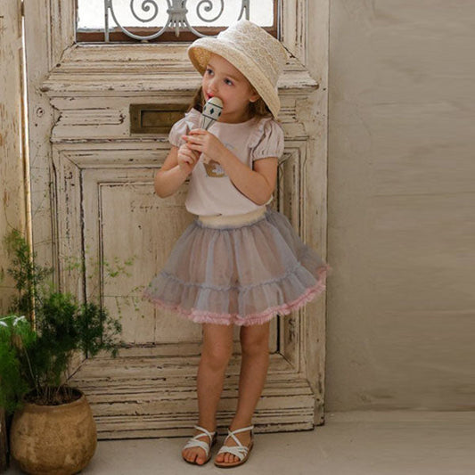 Silvia Skirt Leggings Korean toddler pants in pink made in Korea