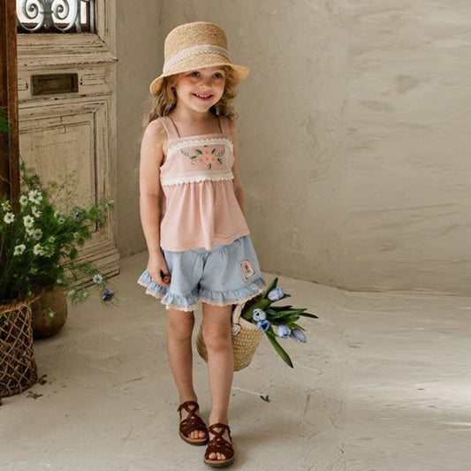 Rose Denim Pants Korean toddler pants in ice made in Korea