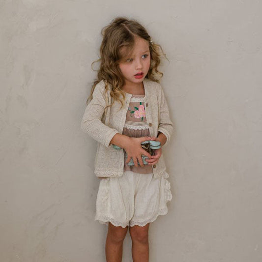 Netz Cardigan Korean toddler sweater in ivory made in Korea