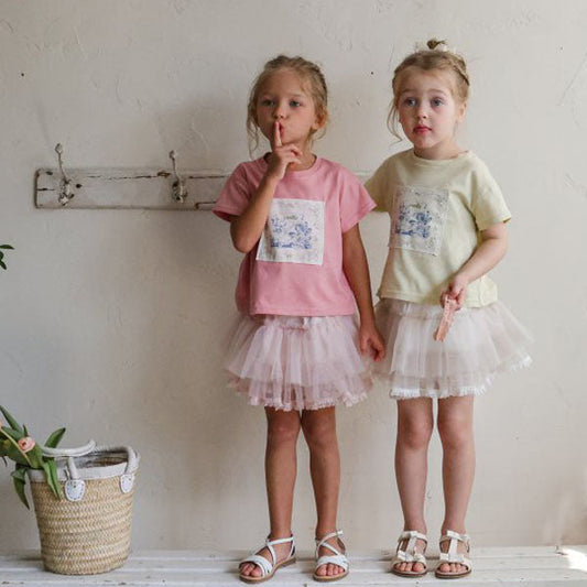 Susha Skirt Leggings Korean toddler pants in ivory made in Korea