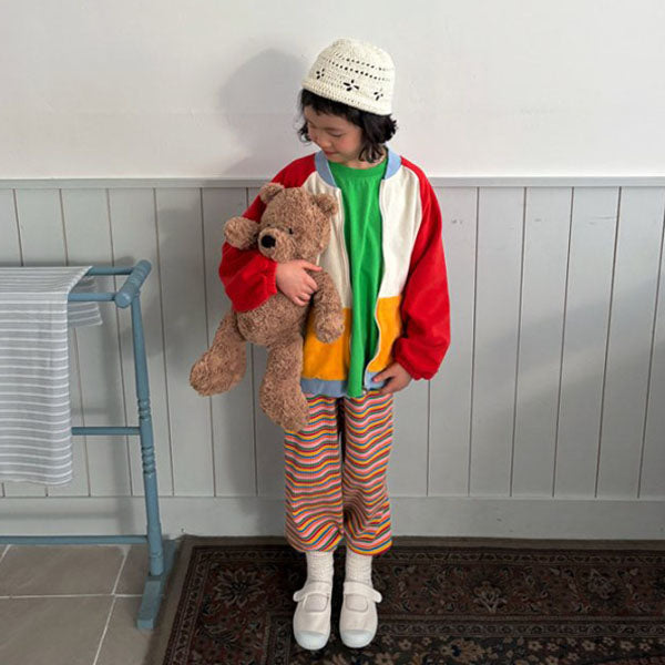 Rainbow Pants Korean toddler pants in red made in Korea