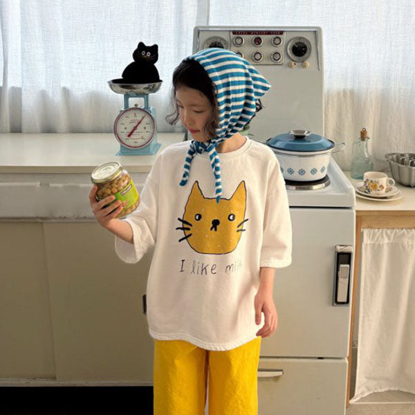 Meow T-Shirt Korean toddler t-shirt in pink made in Korea
