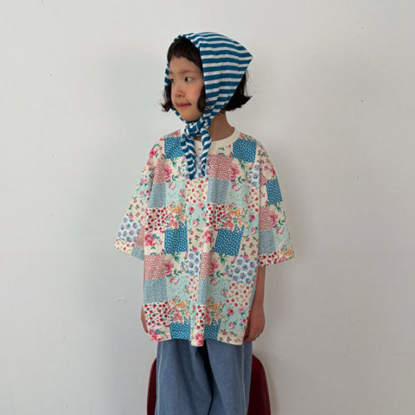 Quilted T-Shirt Korean toddler t-shirt in solid color made in Korea