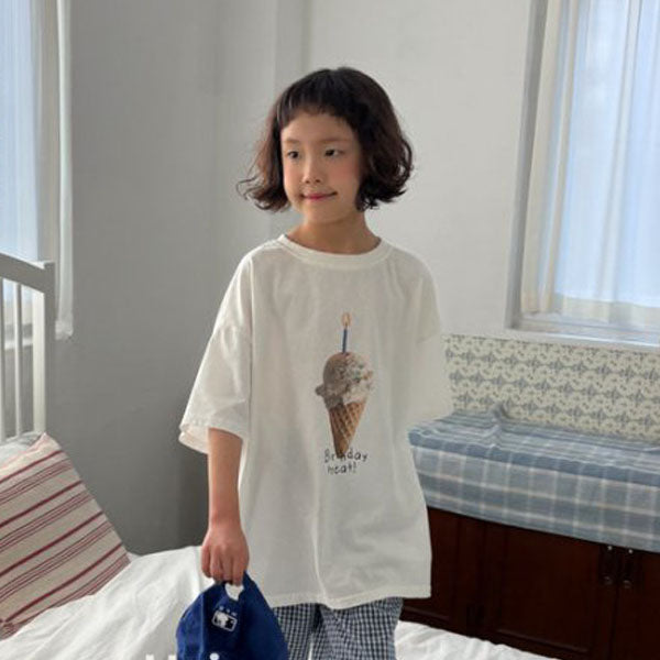 Ice Cream T-Shirt Korean toddler t-shirt in solid color made in Korea