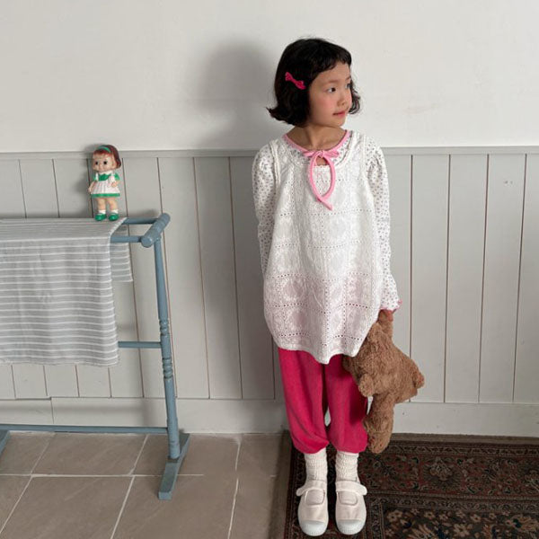 Lace Layered Dress Korean toddler pants in solid color made in Korea