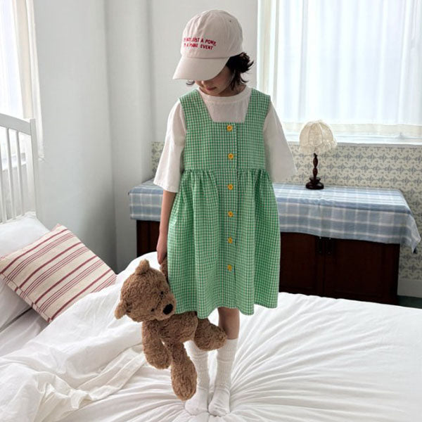 Candy Dress Korean toddler dress in yellow made in Korea