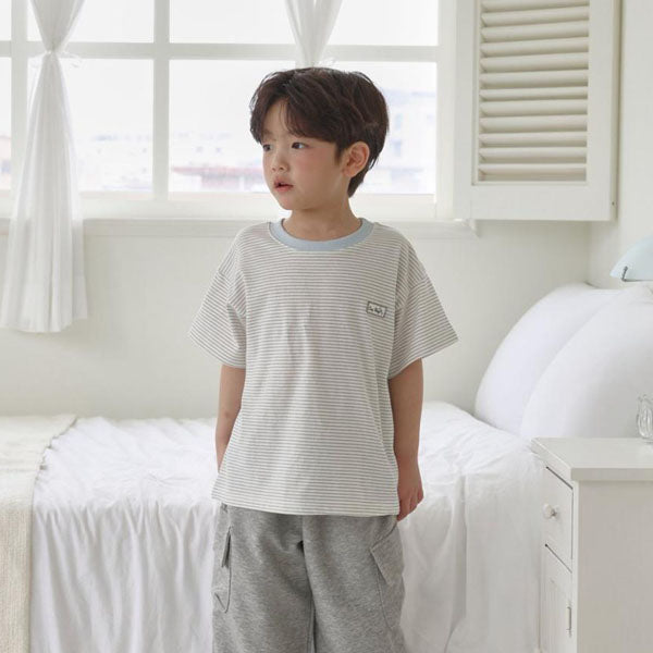 Mountain Camp Color-Block Tee Korean toddler t-shirt in gray made in Korea