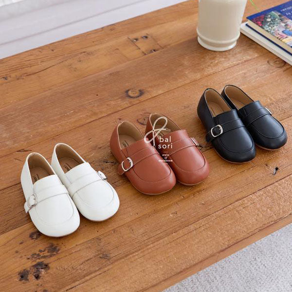 A150 Monk Buckle Loafers Korean infant shoes in black made in Korea