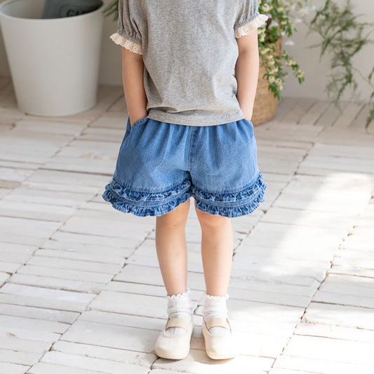 Milk Powder Frill Denim Pants(13~15)