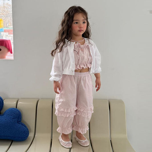 Maren Stripe Pants Korean toddler pants in pink made in Korea