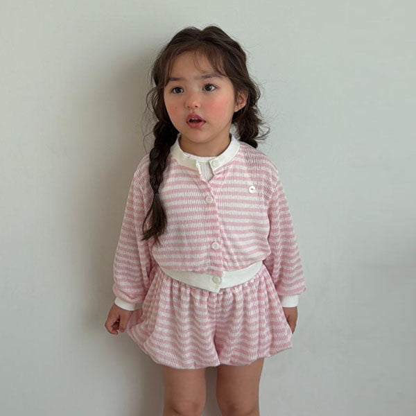 Berry Form Cardigan Korean toddler sweater in sky blue made in Korea