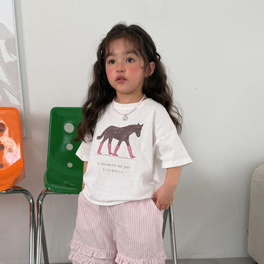 Blush Pony Tee Korean toddler t-shirt in ivory made in Korea