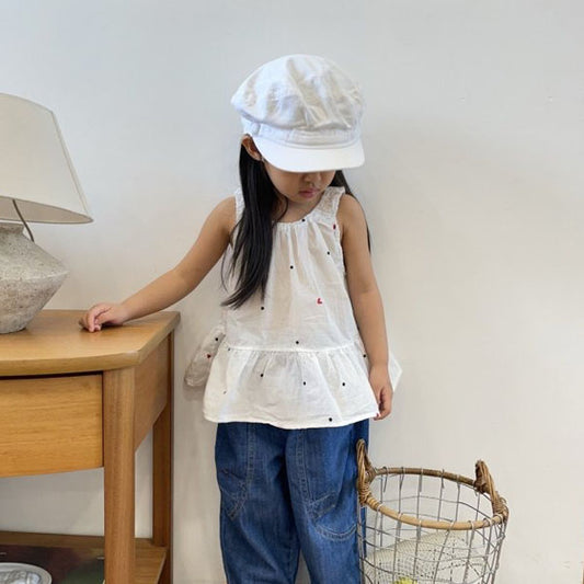 Lovin Heart Dot Sleeveless Blouse