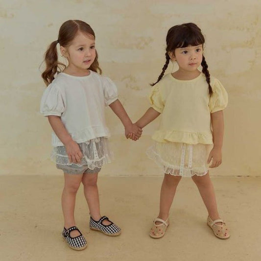Melikey Lulu Frill Ribbon T-Shirt (JS~JM)